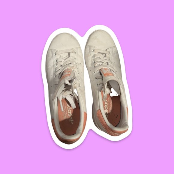 ADIDAS ORANGE + WHITE SAM SMITH CLASSIC SNEAKER SHOES - WOMENS 8.5 - Picture 3 of 7